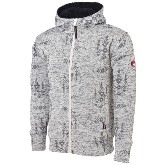 Canada Weather Gear Zip-Up grey Aztec sherpa lined Fleece Large - Picture 1 of 9